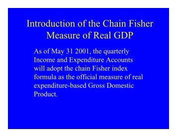 Introduction of the Chain Fisher Measure of Real GDP