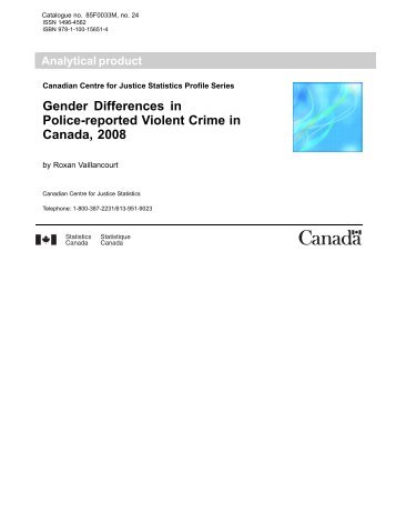 Gender Differences in Police-reported Violent Crime in Canada, 2008