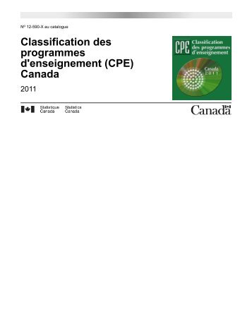 Classification des programmes d'enseignement (CPE) - Statistique ...