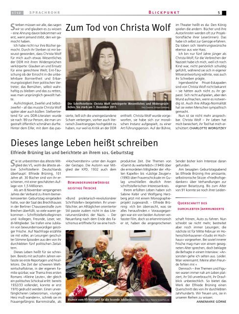 SPRACHROHR 1/2012