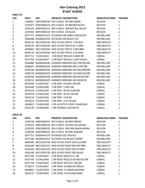 Hair Coloring 2012 8'x54" #10432 - Cardinal Health