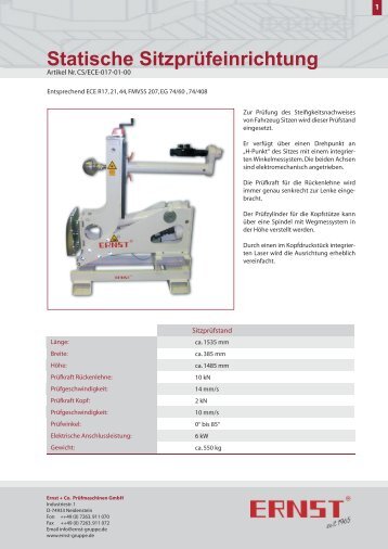 Statische Sitzprüfeinrichtung - ernst-gruppe.de