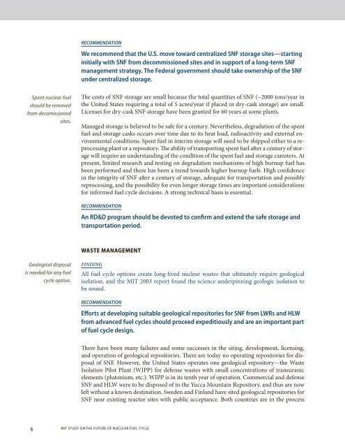 The FuTure oF nuclear Fuel cycle - MIT Energy Initiative