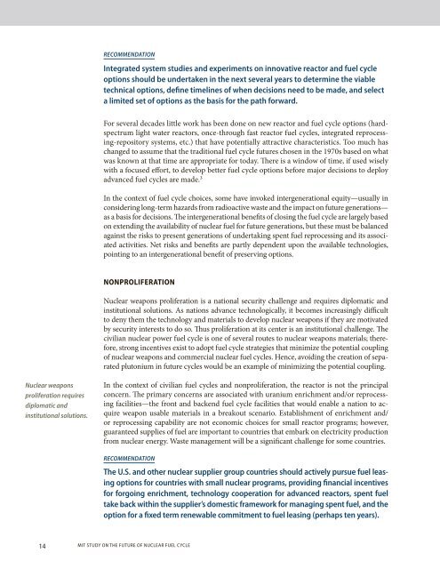 The FuTure oF nuclear Fuel cycle - MIT Energy Initiative