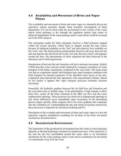 Salt Disposal of Heat-Generating Nuclear Waste