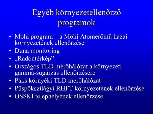 Az Egészségügyi Radiológiai Mérő és Adatszolgáltató Hálózat