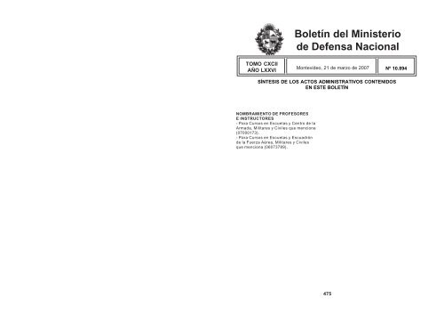 BoletÃn del Ministerio de Defensa Nacional