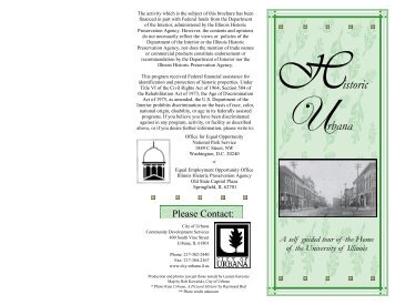 Historic Urbana - A Self-guided Walking Tour - City of Urbana