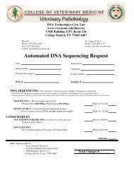 Sequencing Services Order Form (pdf) - College of Veterinary ...