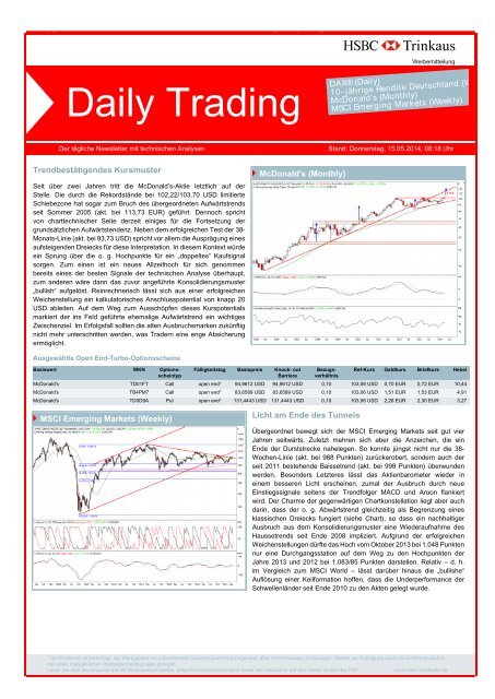 Daily Trading - HSBC Trinkaus