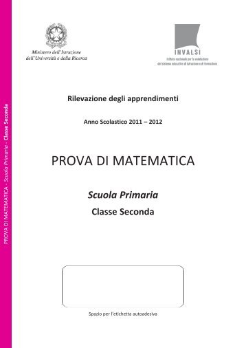 Prova di Matematica classe II primaria - Invalsi
