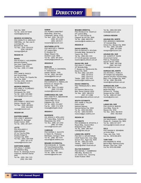 NATIONAL STATISTICS OFFICE 2001 ANNUAL REPORT