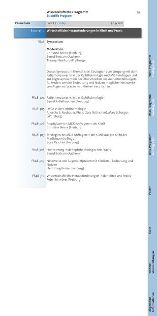 Programm Herausforderungen in der Augenheilkunde 109. DOG ...