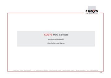 COSYS MDE Software Administrationsbreich