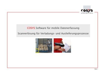 COSYS MDE Software Scannerlösung Auslieferung