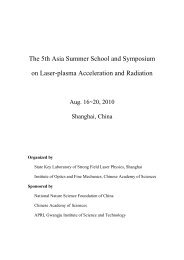 The 5th Asia Summer School and Symposium on Laser-plasma ...