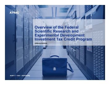 KPMG Overview of the Federal SRED ITC Program