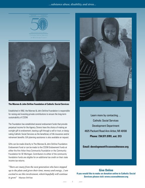 2008 Annual Report - Catholic Social Services Washtenaw County