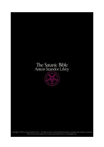 Anton Szandor Lavey - La Bibbia Satanica.pdf - Autistici/Inventati