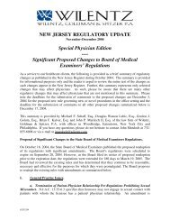 New Jersey Regulatory Update - Wilentz, Goldman & Spitzer