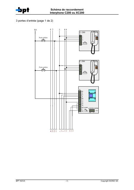 Schema Interphone Bpt A200r