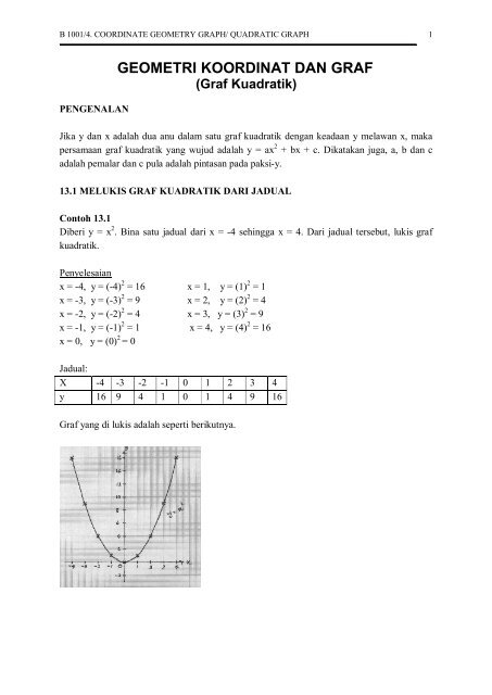 GEOMETRI KOORDINAT DAN GRAF