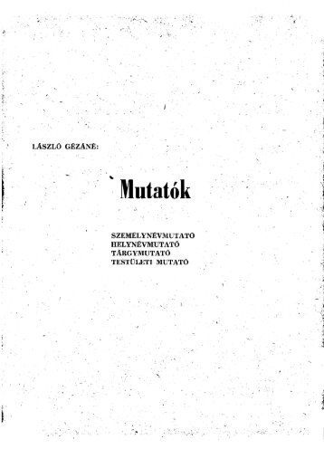 MutatÃ³k - Magyar Nemzeti LevÃ©ltÃ¡r Szabolcs-SzatmÃ¡r-Bereg Megyei ...