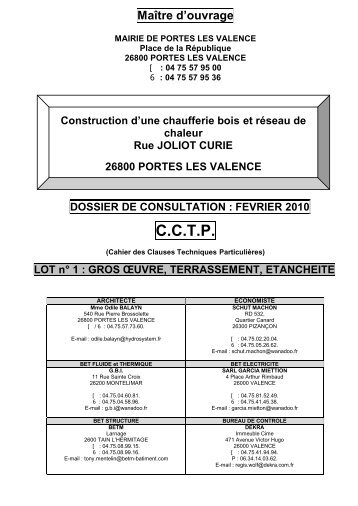 LOT nÂ° 1 : GROS ÅUVRE, TERRASSEMENT, ETANCHEITE