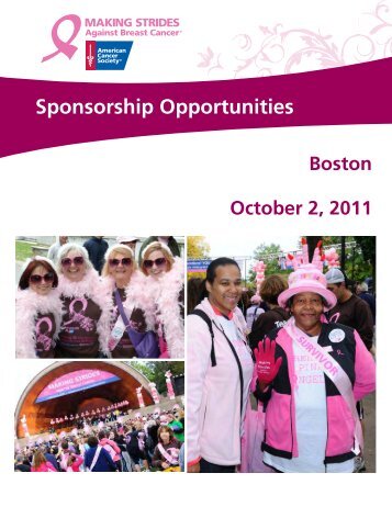 Sponsorship Opportunities - Making Strides Against Breast Cancer