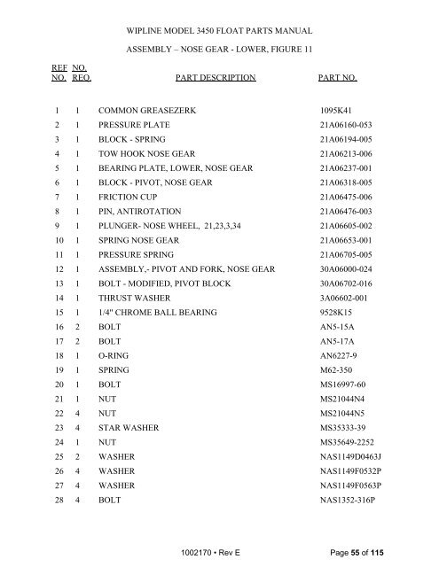 Model 3450 Parts Manual - Wipaire Inc.