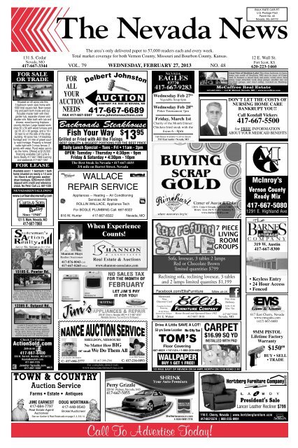 Call To Advertise Today! - Nevada Daily Mail
