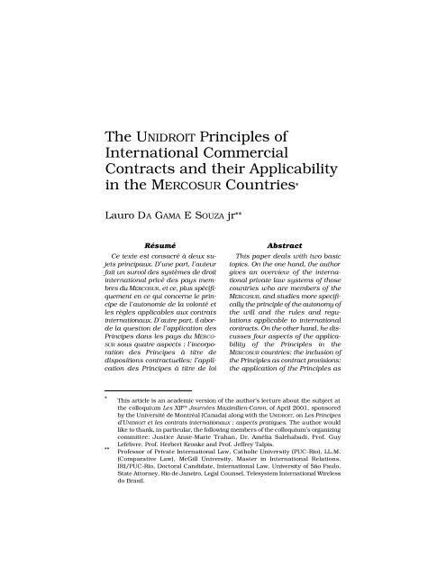 The UNIDROIT Principles of International Commercial Contracts and ...