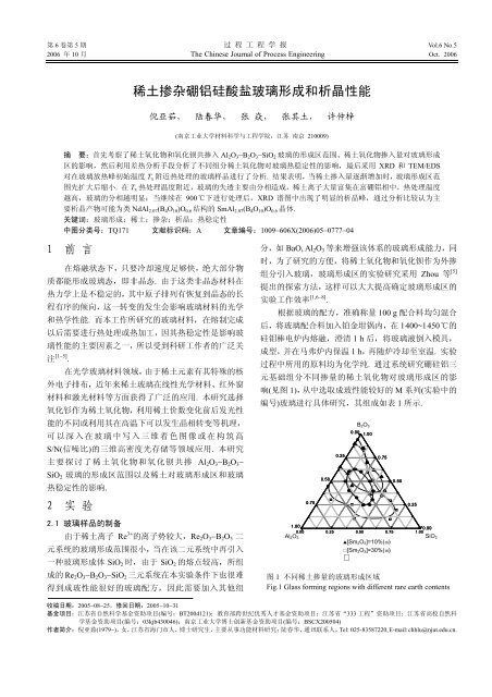 稀土掺杂硼铝硅酸盐玻璃形成和析晶性能