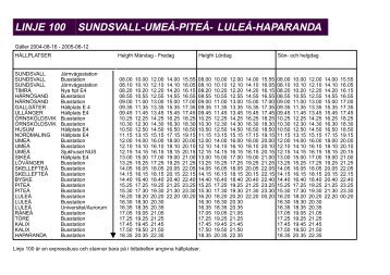 linje 100 sundsvall-umeå-piteå- luleå-haparanda - Veolia Transport