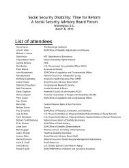 List of attendees - Social Security Advisory Board