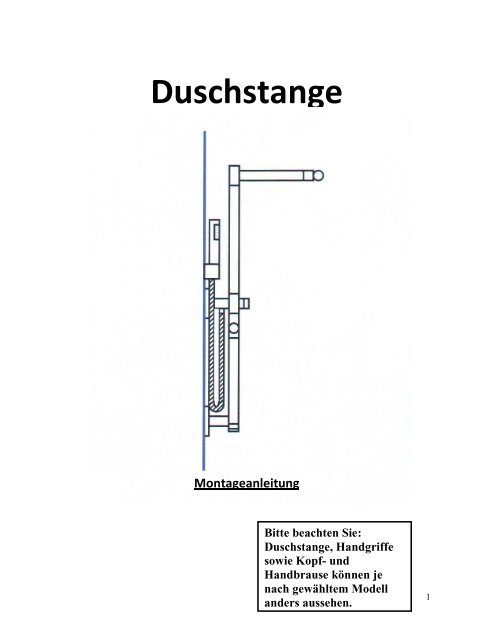 Montageanleitung für Duschstangen mit Kopf und ... - Hudson Reed