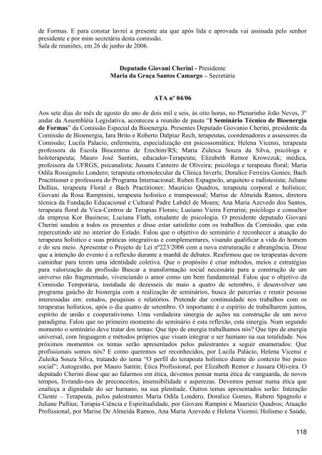 ComissÃ£o Especial da Bioenergia - RCE 1/2006 - RelatÃ³rio