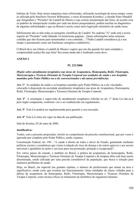 ComissÃ£o Especial da Bioenergia - RCE 1/2006 - RelatÃ³rio