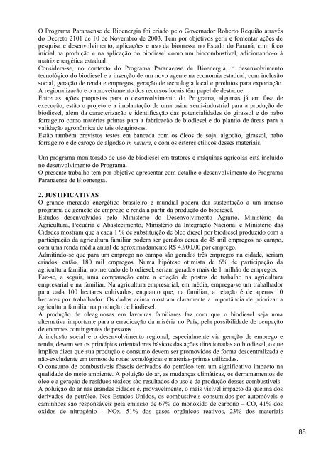 ComissÃ£o Especial da Bioenergia - RCE 1/2006 - RelatÃ³rio