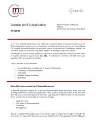 German and EU Application System - Molecular Medicine