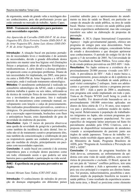 Volume_8_n_1_2_2006 - Faculdade de Odontologia - USP