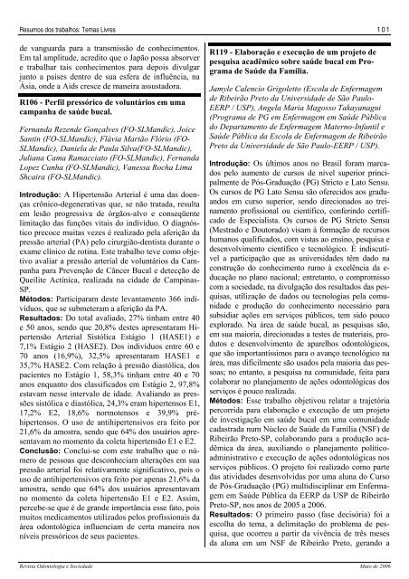 Volume_8_n_1_2_2006 - Faculdade de Odontologia - USP