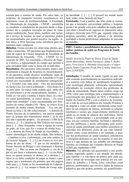 Volume_8_n_1_2_2006 - Faculdade de Odontologia - USP