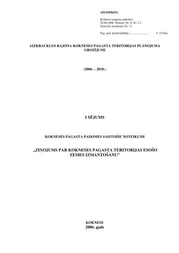 âZI OJUMS PAR KOKNESES PAGASTA TERITORIJAS ESOÅ O ...
