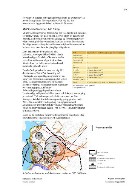 Program fÃ¶r detaljplan fÃ¶r verksamheter FjÃ¤llbacka - Tanums kommun