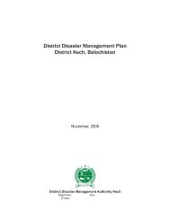 District Disaster Management Plan District Kech, Balochistan - NDMA