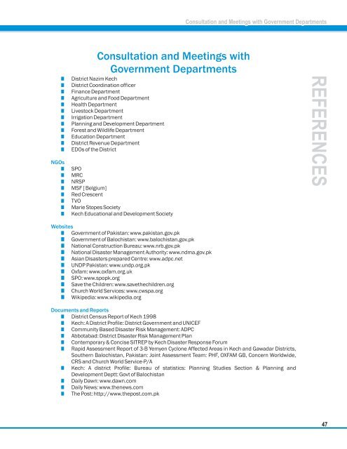 District Disaster Management Plan District Kech, Balochistan - NDMA