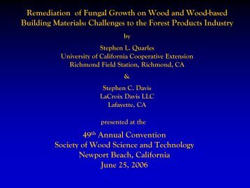 Remediation of Fungal Growth on Wood and Wood-based Building ...