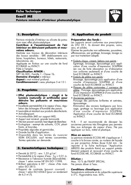 Keimecosilme Fiche Technique Nvpdf Paris Espace Eco