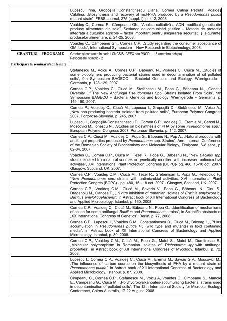 Curriculum vitae Europass - Facultatea de Biotehnologii